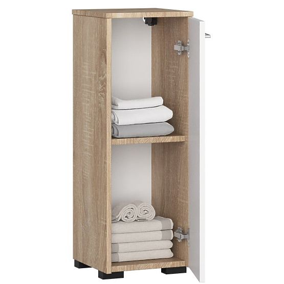 Dulap de baie FIN S30 1D Stejar Sonoma / Alb