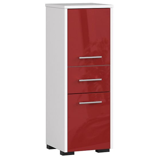 DULAP DE BAIE FIN STÂLP 30 2D 1SZ 85cm ROȘU LUCIOAS