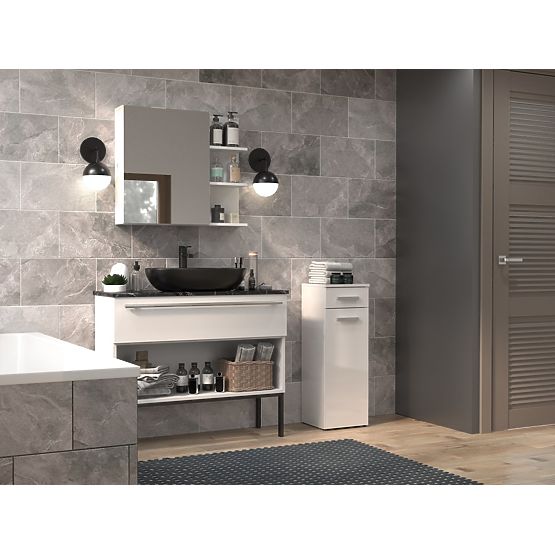 Dulap de baie Nel V DS ALB LUCIOAS