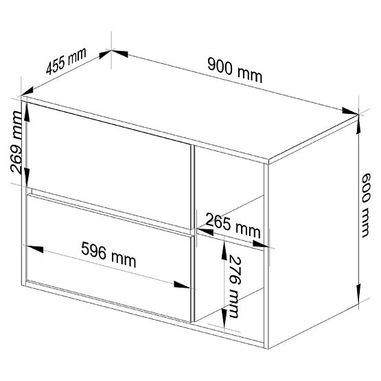 DULAP DE BAIE PENTRU LAVOAR VAMI W90 2SZ 2P PK ALB / STEJAR SONOMA