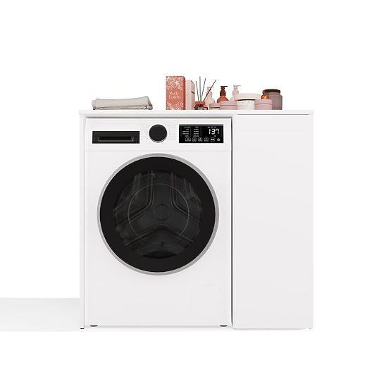 Dulap de Baie pentru Mașină de Spălat cu Uși POLA NP 1D ALB 2 Rafturi