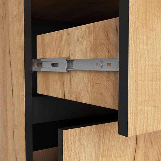 DULAP DE BAIE SUB LAVOAR CU GĂURI VAMI W90 UM 2SZ 2P STEJAR CRAFT / NEGRU