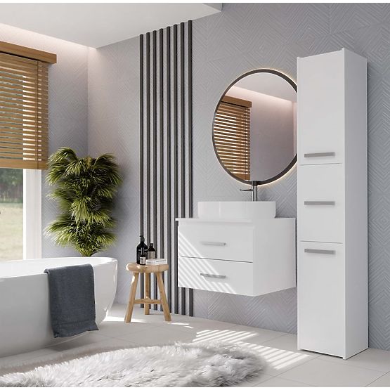 DULAP DE BAIE SUSPENDAT SUB LAVOAR NEL 60 CU 2 SERTARE ALB