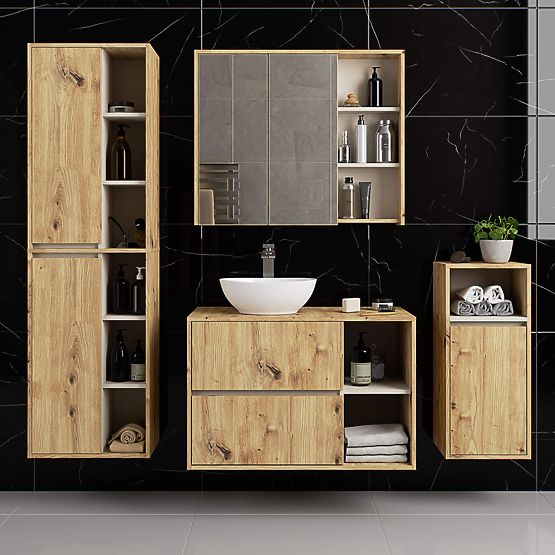 DULAP SUSPENDAT PENTRU BAIE VAMI W50 STEJAR ARTISAN / CAȘMIR