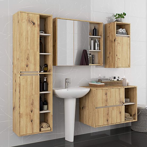 DULAP SUSPENDAT PENTRU BAIE VAMI W50 STEJAR ARTISAN / CAȘMIR