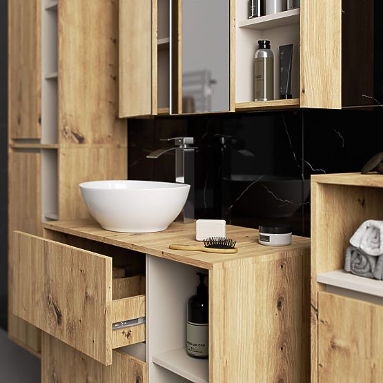 DULAP SUSPENDAT PENTRU BAIE VAMI W50 STEJAR ARTISAN / CAȘMIR