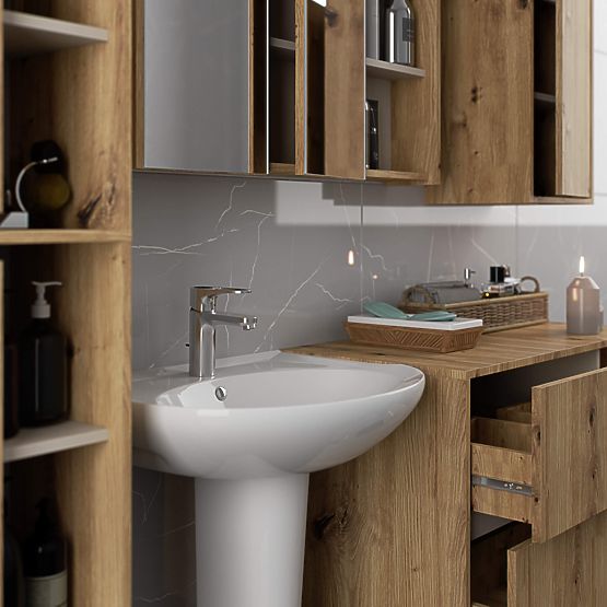 DULAP SUSPENDAT PENTRU BAIE VAMI W50 STEJAR ARTISAN / CAȘMIR