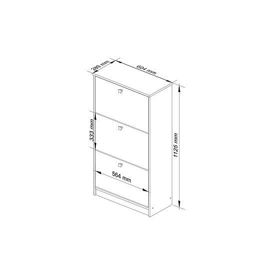 Dulap de pantofi cu 3 uși rabatabile 60 cm Alb Lucios