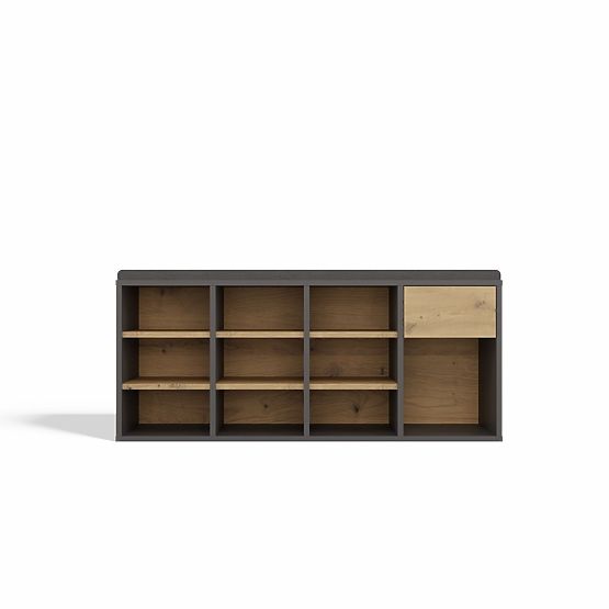 Dulap deschis pentru pantofi TALLIN ANTRACIT STEJAR ARTISAN pentru hol