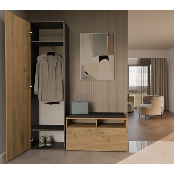 Dulap DUO ANTRACIT STEJAR ARTISAN