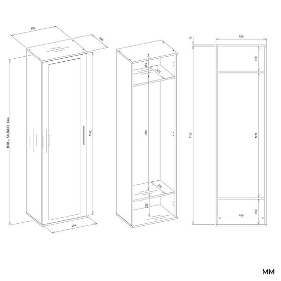 Dulap DUO ANTRACIT STEJAR ARTISAN