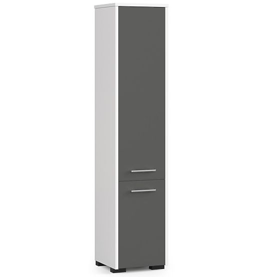 DULAP ÎNALT PENTRU BAIE FIN 30 2D 140cm ALB / GRI
