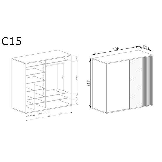 Dulap mare CALI cu lamele C15 artisan