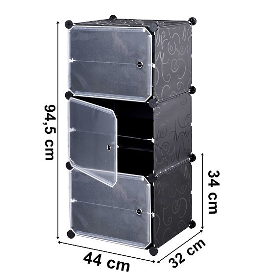 Dulap modular pentru pantofi Pola negru