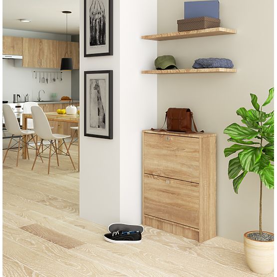 DULAP PENTRU ÎNCĂLȚĂMINTE 2 UȘI RABATABILE STEJAR SONOMA