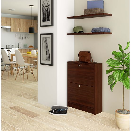 Dulap pentru pantofi cu 2 uși rabatabile 60 cm - wenge