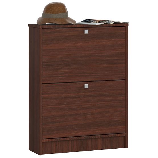 Dulap pentru pantofi cu 2 uși rabatabile 60 cm - wenge