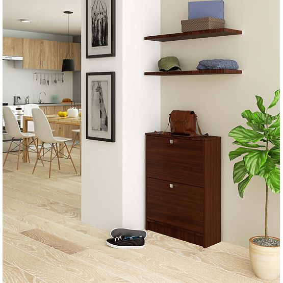 Dulap pentru pantofi cu 2 uși rabatabile 60 cm - wenge