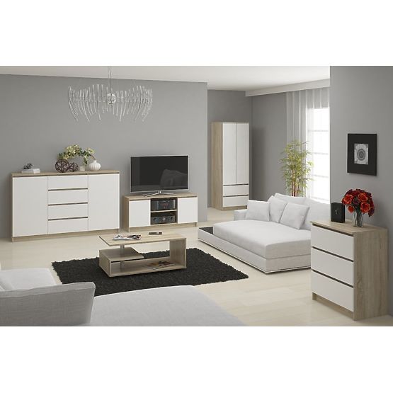 DULAP STAR CU 2 UȘI ȘI 2 SERTARE 60 cm SONOMA / ALB
