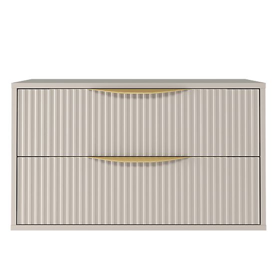 Dulap sub chiuvetă Avila 2.0, 80 cm, canelat, mânere aurii, cașmir