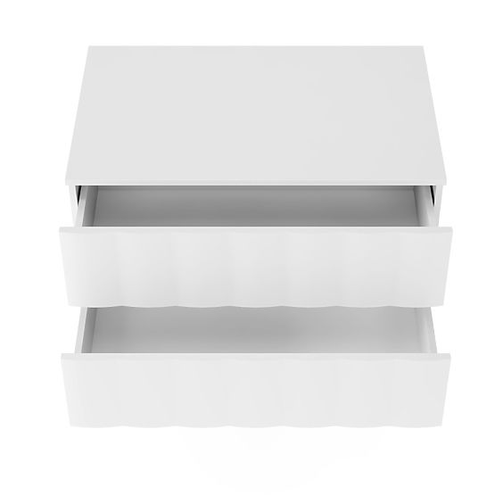 Dulap sub chiuvetă Grita 80 cm, alb, panou frontal ondulat