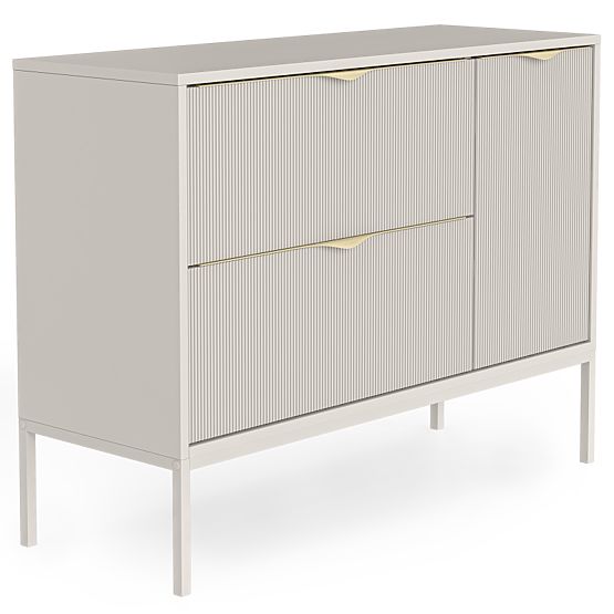 Dulap sub chiuvetă Livia 100 cm, culoare cașmir, picioare metalice, canelat