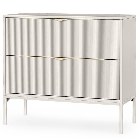 Dulap sub chiuvetă Livia 80 cm, culoare cașmir, picioare metalice, fațadă canelată