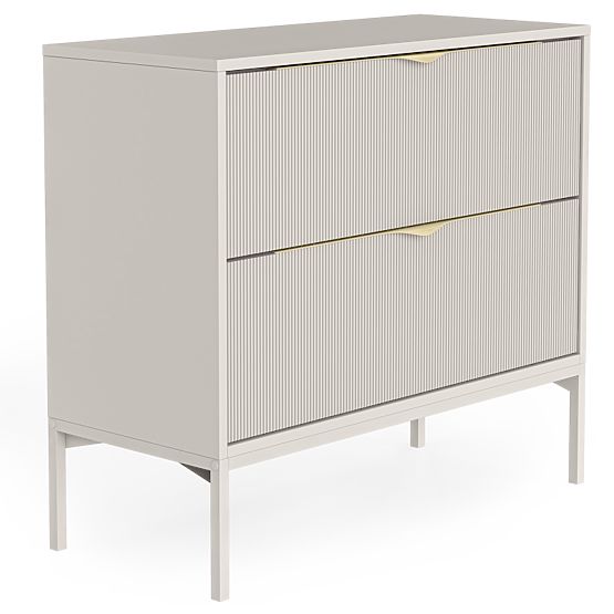 Dulap sub chiuvetă Livia 80 cm, culoare cașmir, picioare metalice, fațadă canelată
