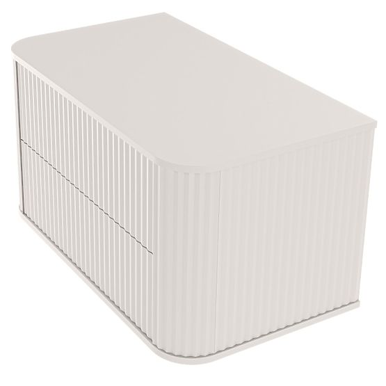 Dulap sub chiuvetă pentru blat Nuvia 80 cm, culoare cașmir, rotunjit, cu caneluri