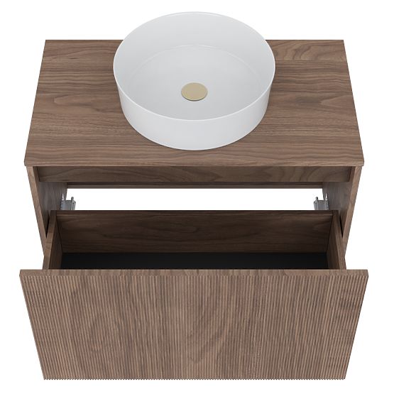 Dulap sub chiuvetă Pezzo 80 cm, nuc, cu caneluri