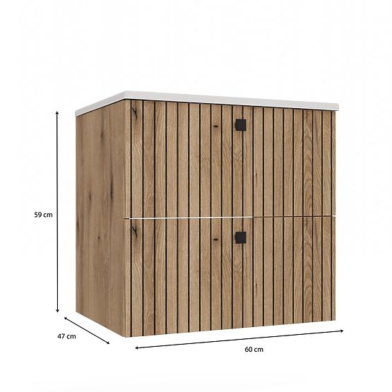 DULAP SUB LAVOAR TIGO 60 2S STEJAR EVOKE PANOU FRONTAL CANELAT + LAVOAR