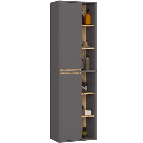 DULAP SUSPENDAT PENTRU BAIE VAMI W50 GRI GRAFIT / STEJAR ARTISAN