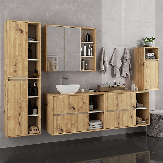 DULAP SUSPENDAT PENTRU BAIE VAMI W35 1D 1W STEJAR ARTISAN / CAȘMIR