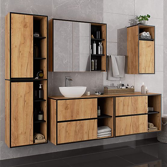 DULAP SUSPENDAT PENTRU BAIE VAMI W50 STEJAR CRAFT / NEGRU