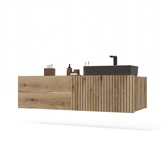 DULAP SUSPENDAT SUB LAVOAR TIGO 1D2S STEJAR EVOKE 140 CM 2 SERTARE PANOU FRONTAL RIGLAT