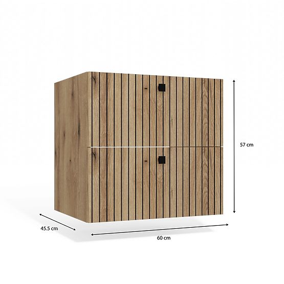 DULAP SUSPENDAT SUB LAVOAR TIGO 60 2S STEJAR EVOKE 2 SERTARE PANOU FRONTAL CANELAT