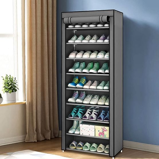 Dulap textil cu rafturi pentru haine și pantofi