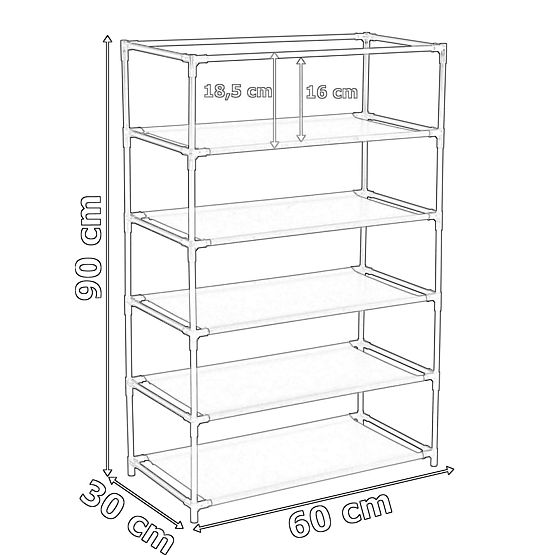 Dulap textil pentru pantofi Mona maro închis