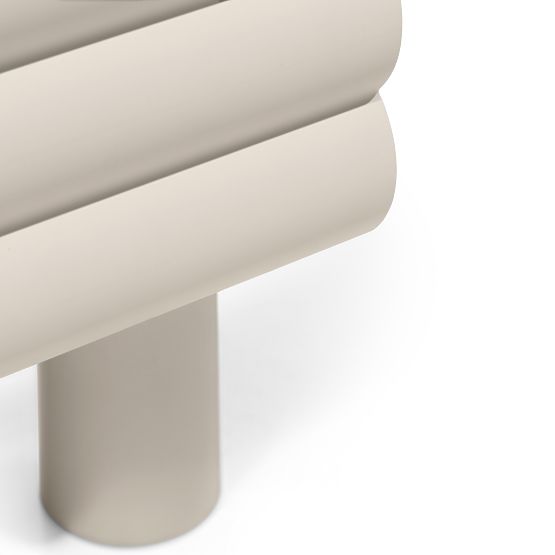 Dulap TV Anatra, canelat, bej, forme rotunjite