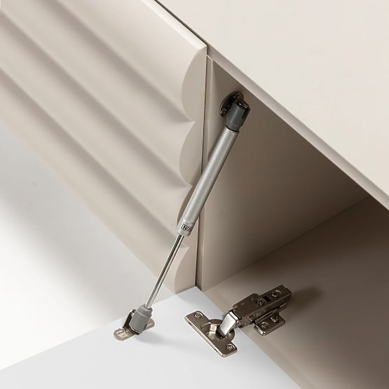 Dulap TV Anatra, canelat, bej, forme rotunjite