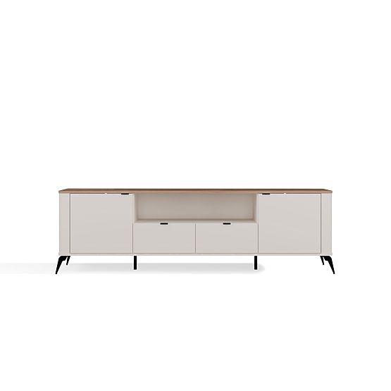 Dulap TV CORDOBA 2S2S Cashmere Bej Stejar Castello Dulap TV cu 2 Sertare