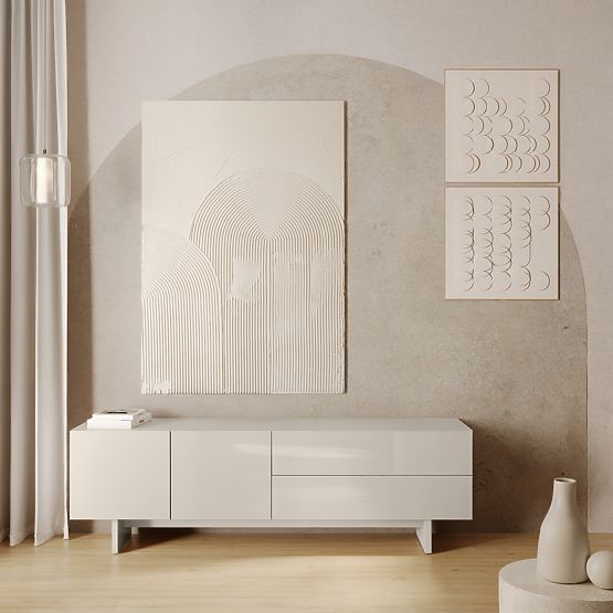 Dulap TV Glim, culoare cașmir, lucios