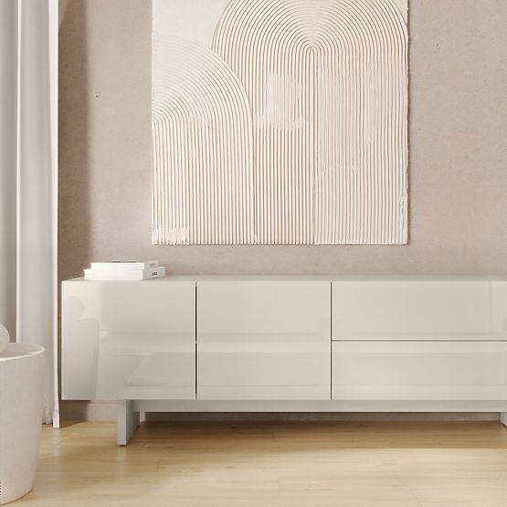 Dulap TV Glim, culoare cașmir, lucios