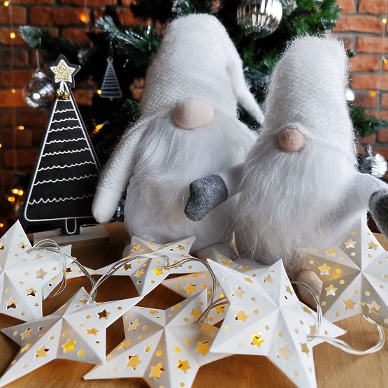 Elf de Crăciun 35cm YX045 Alb