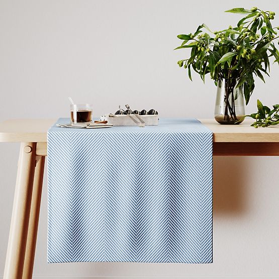 Față de masă CLEAR culoare albastru marin motiv tipărit boho 40x140 ameliahome