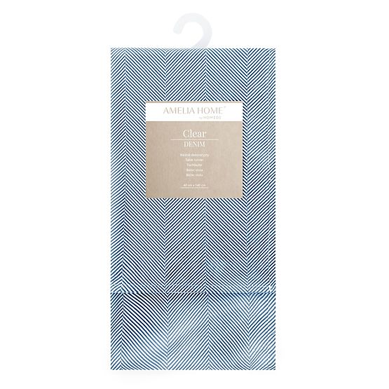 Față de masă CLEAR culoare albastru marin motiv tipărit boho 40x140 ameliahome