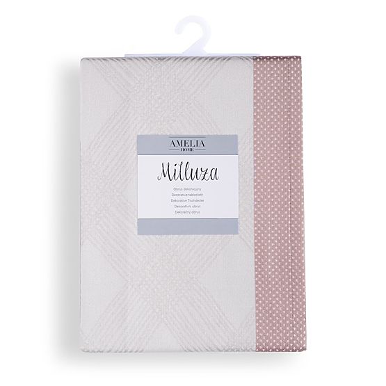 Față de masă MILLUZA crem metalizat motiv clasic 140x300 ameliahome