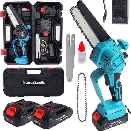Fierăstrău cu lanț cu acumulator mini fierăstrău manual motor fără perii 21V + geantă