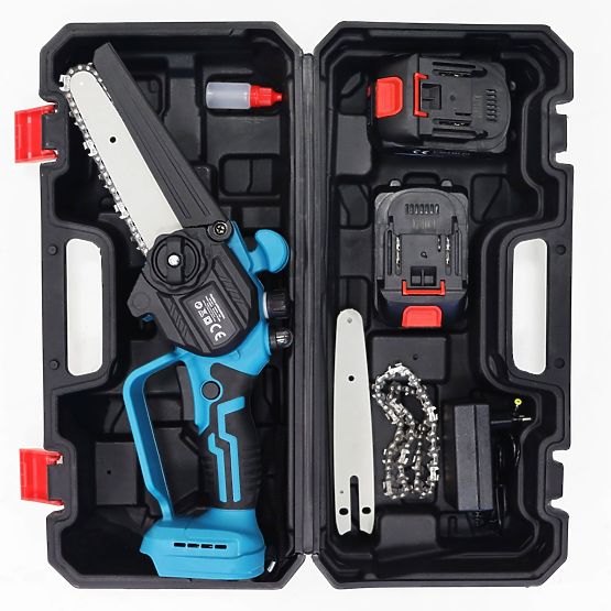 Fierăstrău cu lanț cu acumulator mini fierăstrău manual motor fără perii 21V + geantă