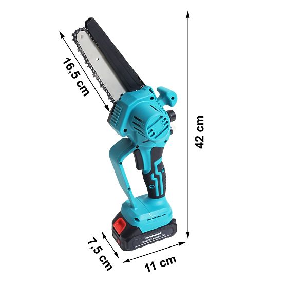 Fierăstrău cu lanț cu acumulator mini fierăstrău manual motor fără perii 21V + geantă